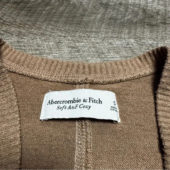 Abercrombie & Fitch Brown Long Open Front Cardigan Size Small - Picture 4 of 6